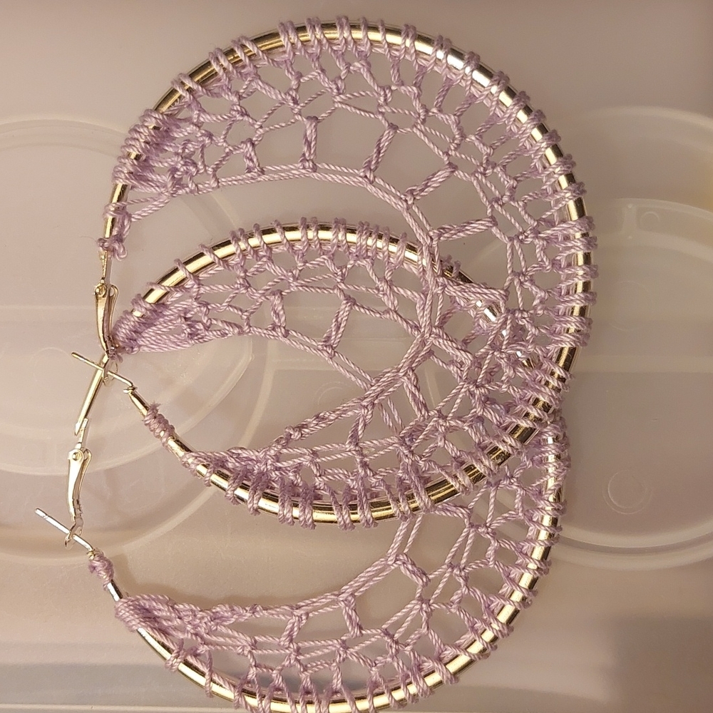 Handmade crochet earrings - Picture 2 of 3
